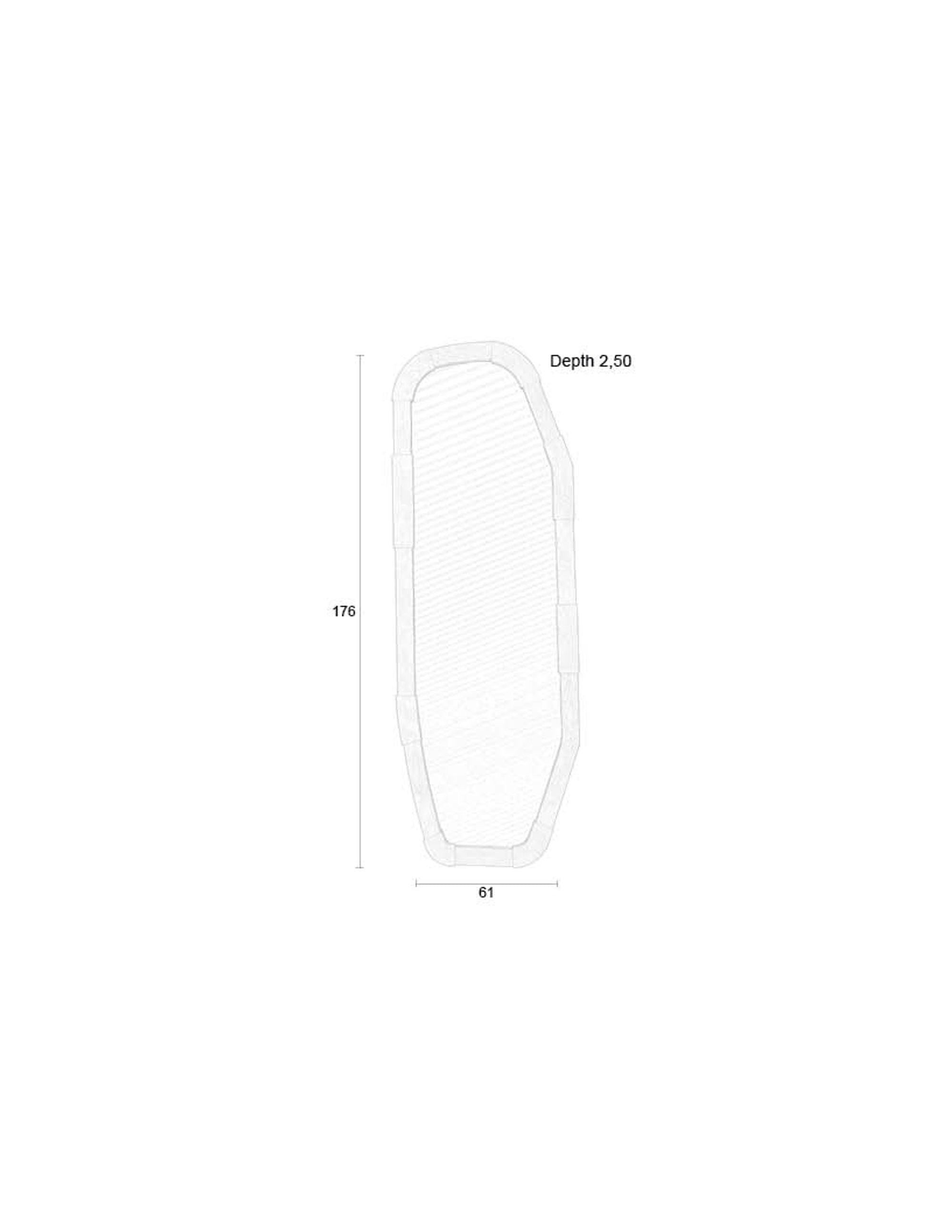 Zuiver Reverse Organic Cream Oak Wood Wall Mirror